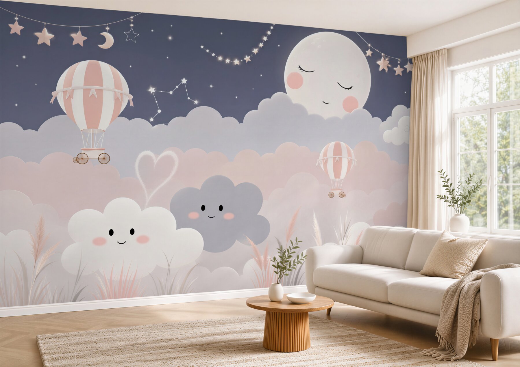 Fotobehang Wolk en maan met Morgami