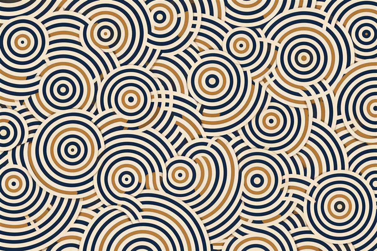Fotobehang abstracte 3D cirkels beige grijs modern