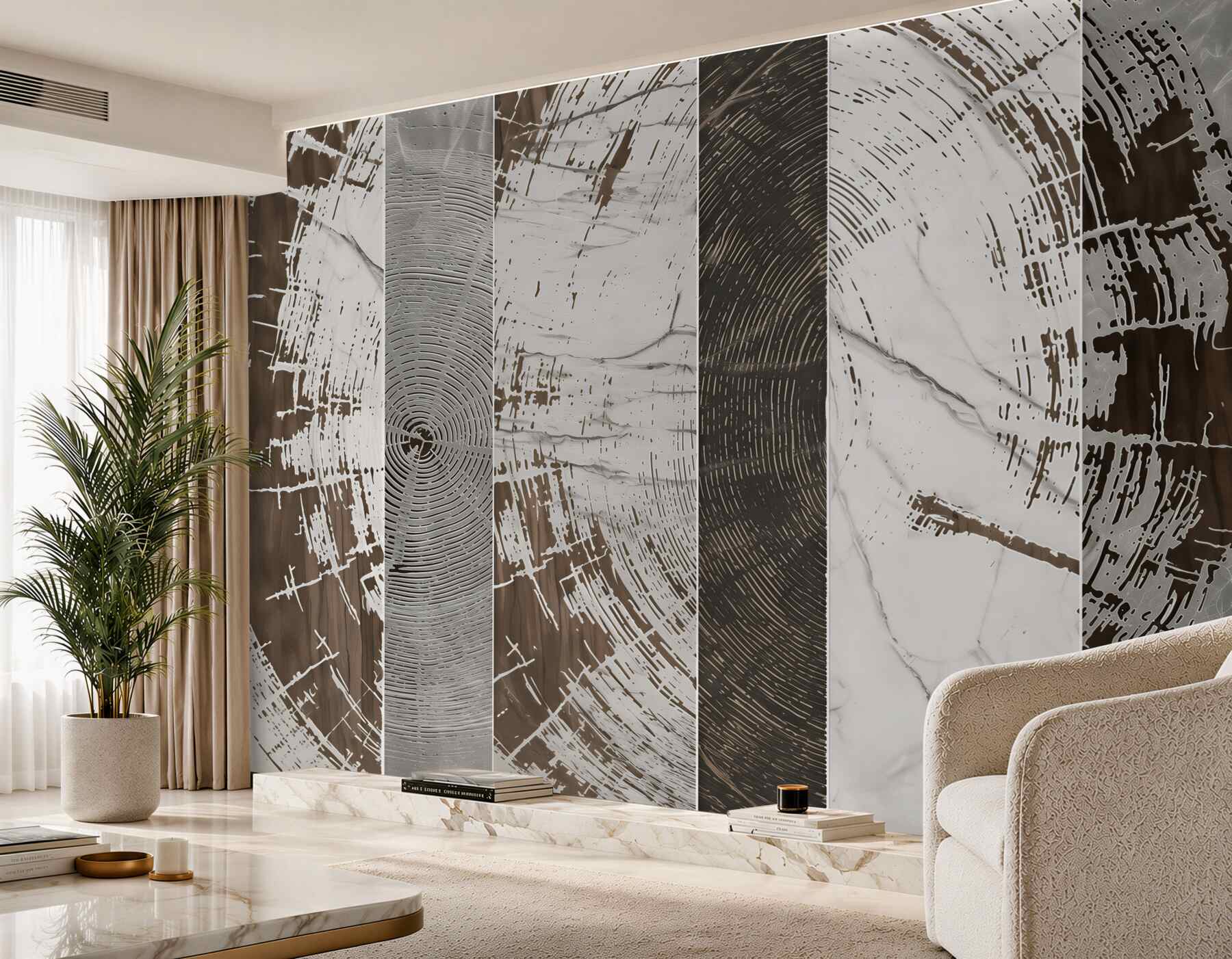 Fotobehang beige houtnerf abstract in natuurlijke stijl