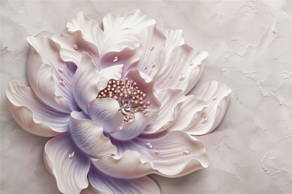 Fotobehang pioenroos poederroze in delicate close-up