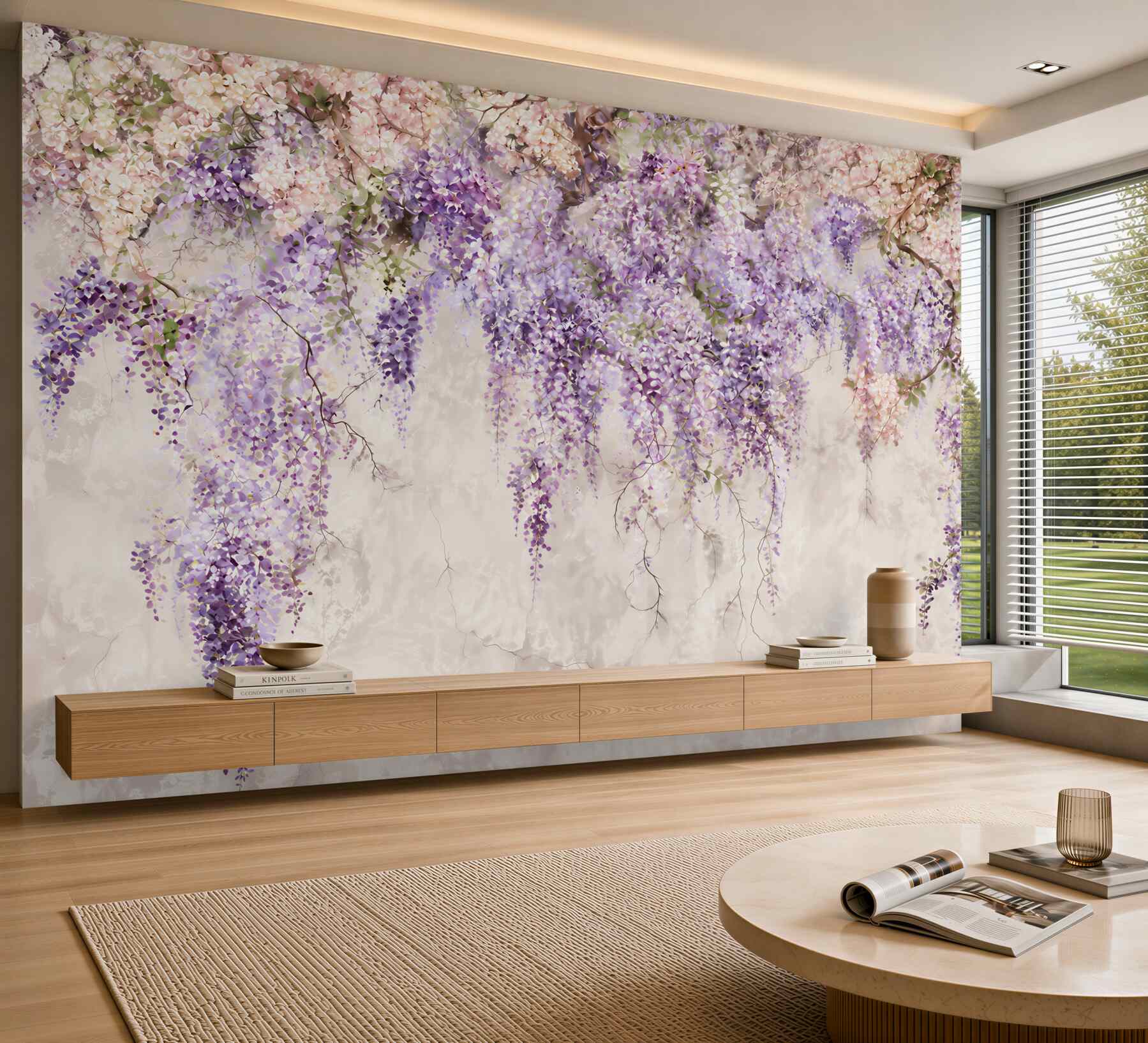 Fotobehang hangende herfstbloemen