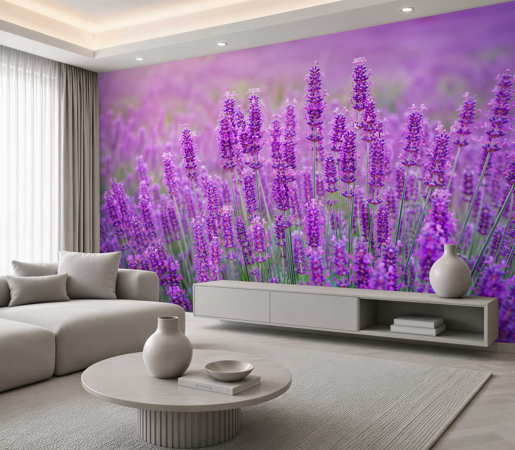 Fotobehang lavendel bloemenveld