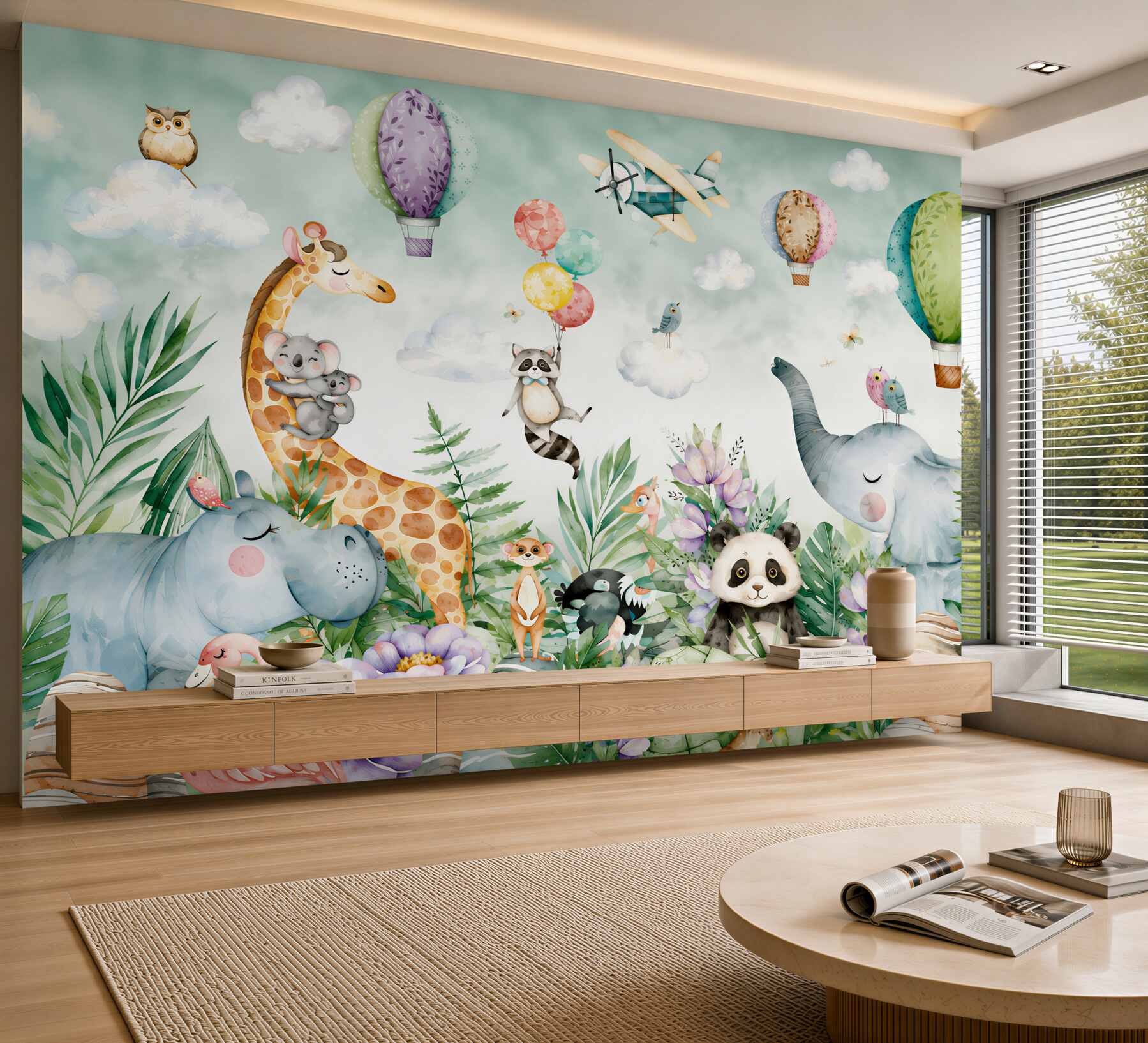 Fotobehang vriendelijke dieren die zich ontspannen