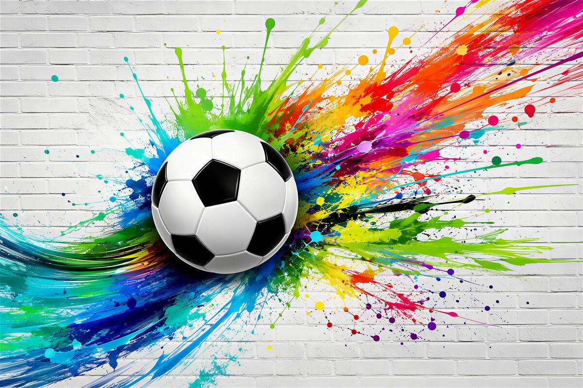 Fotobehang voetbal op lichte achtergrond