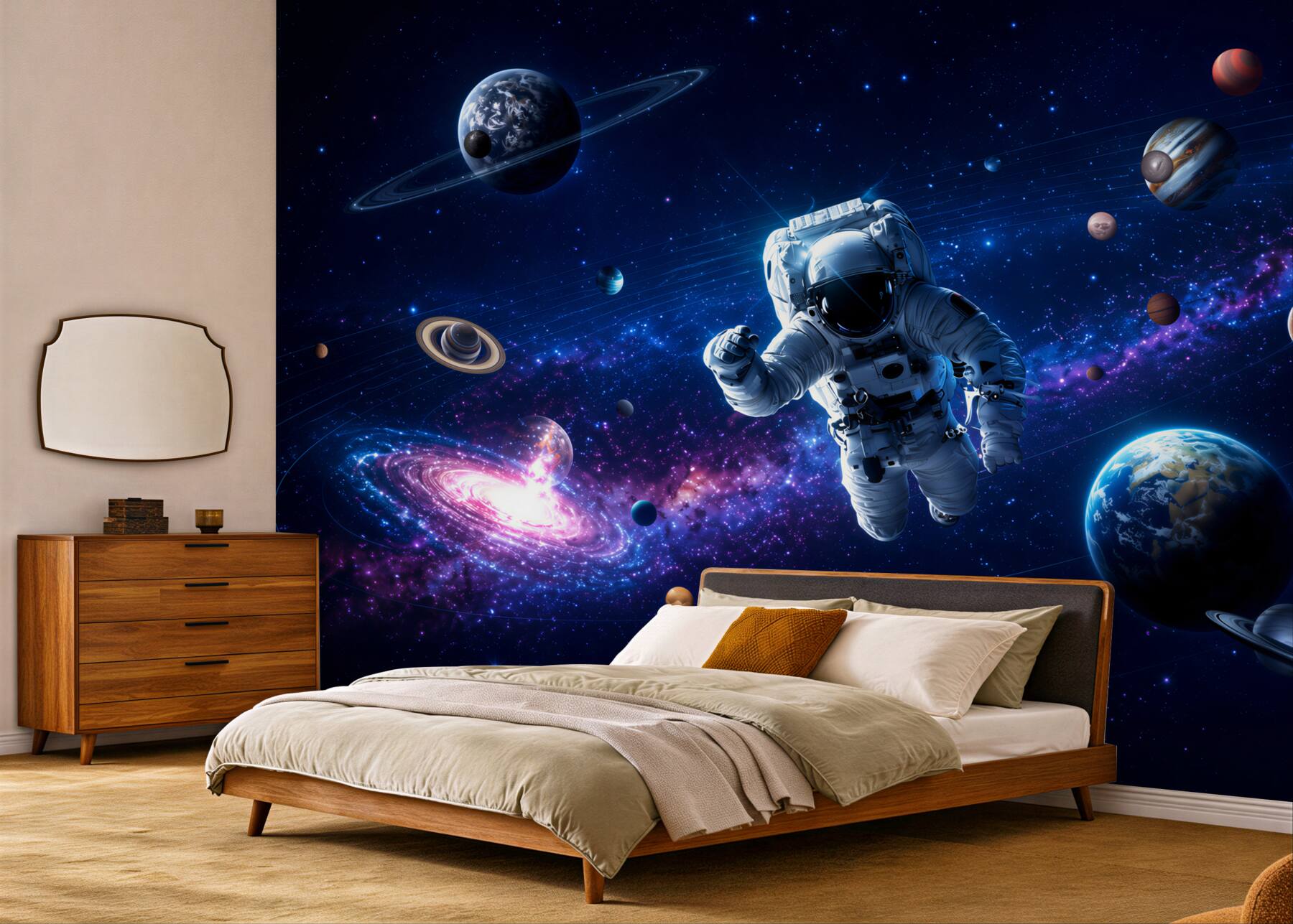 Fotobehang astronaut in de ruimte