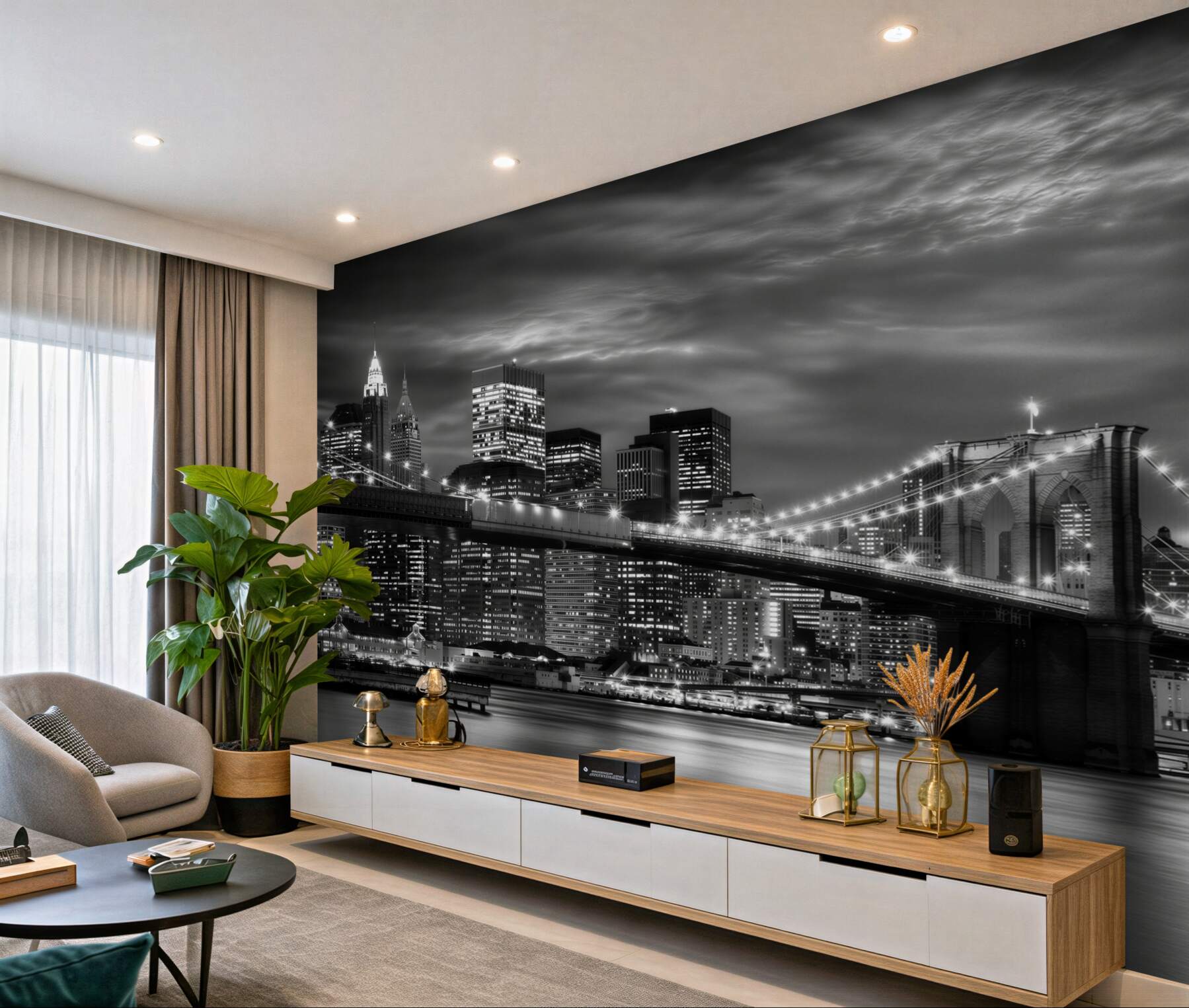 Fotobehang zwart-wit New York