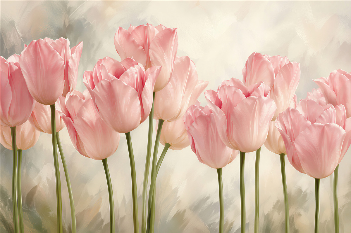 Fotobehang delicate roze tulpen