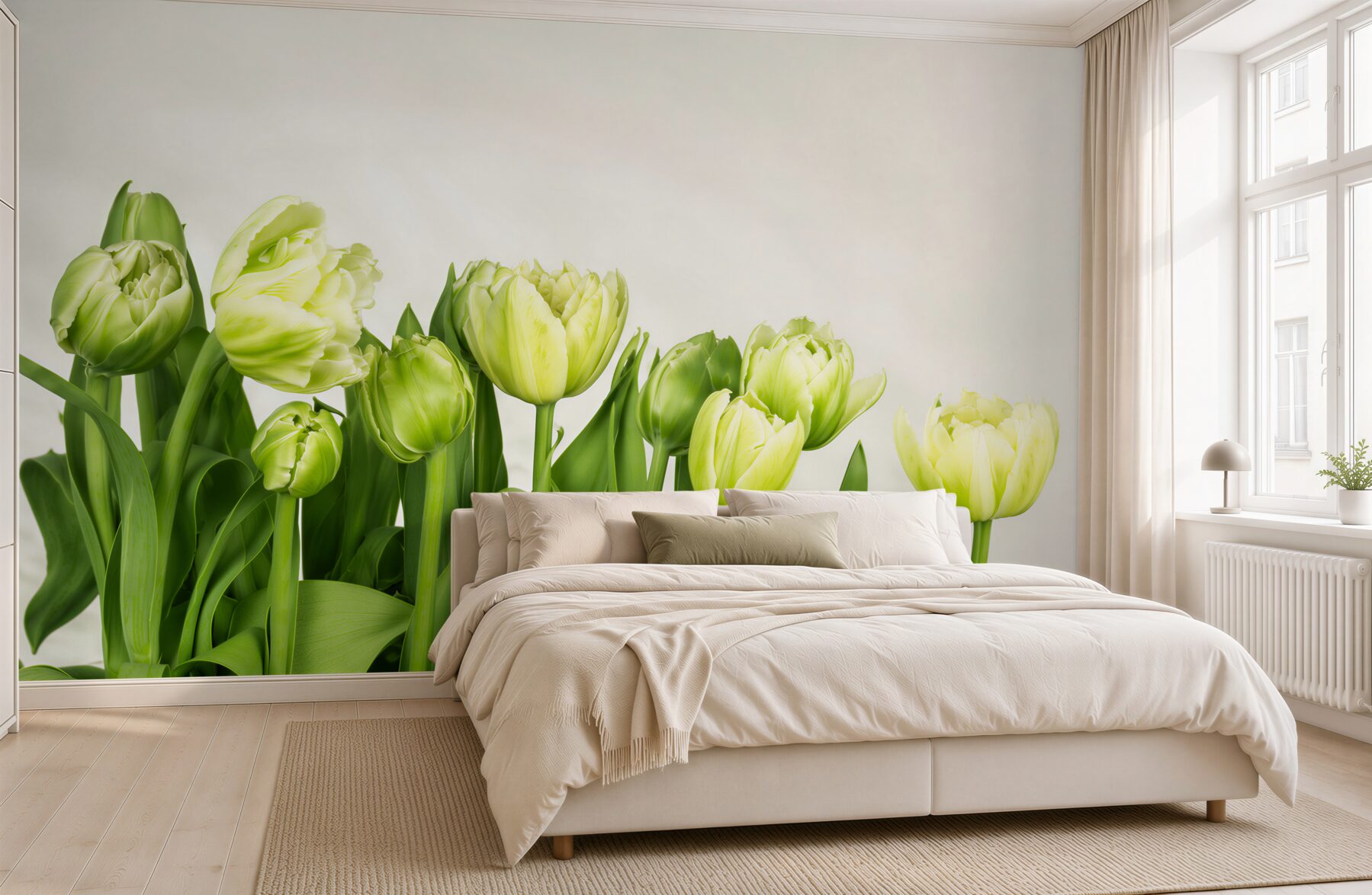 Fotobehang boeket van open en halfopen tulpen