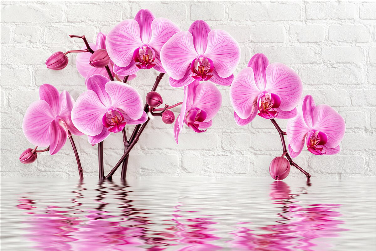 Fotobehang zachte lila orchideeën