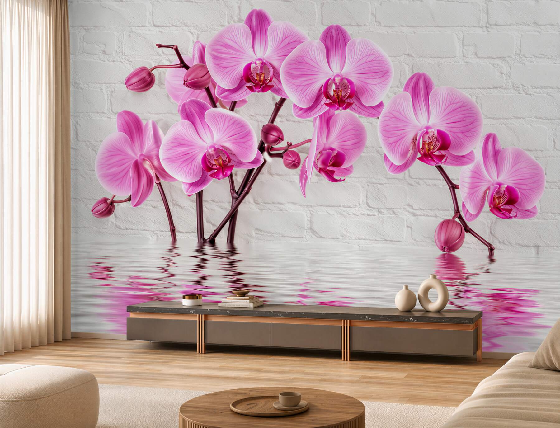 Fotobehang zachte lila orchideeën