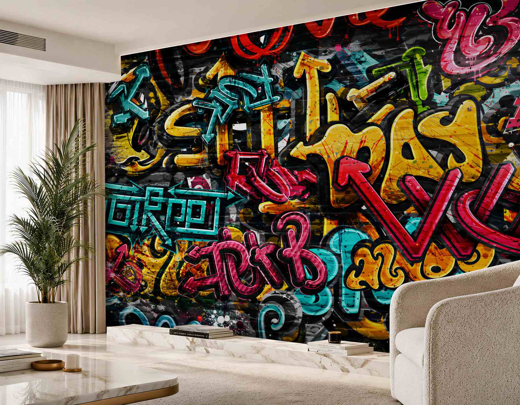 Fotobehang kleurrijke straatgraffiti
