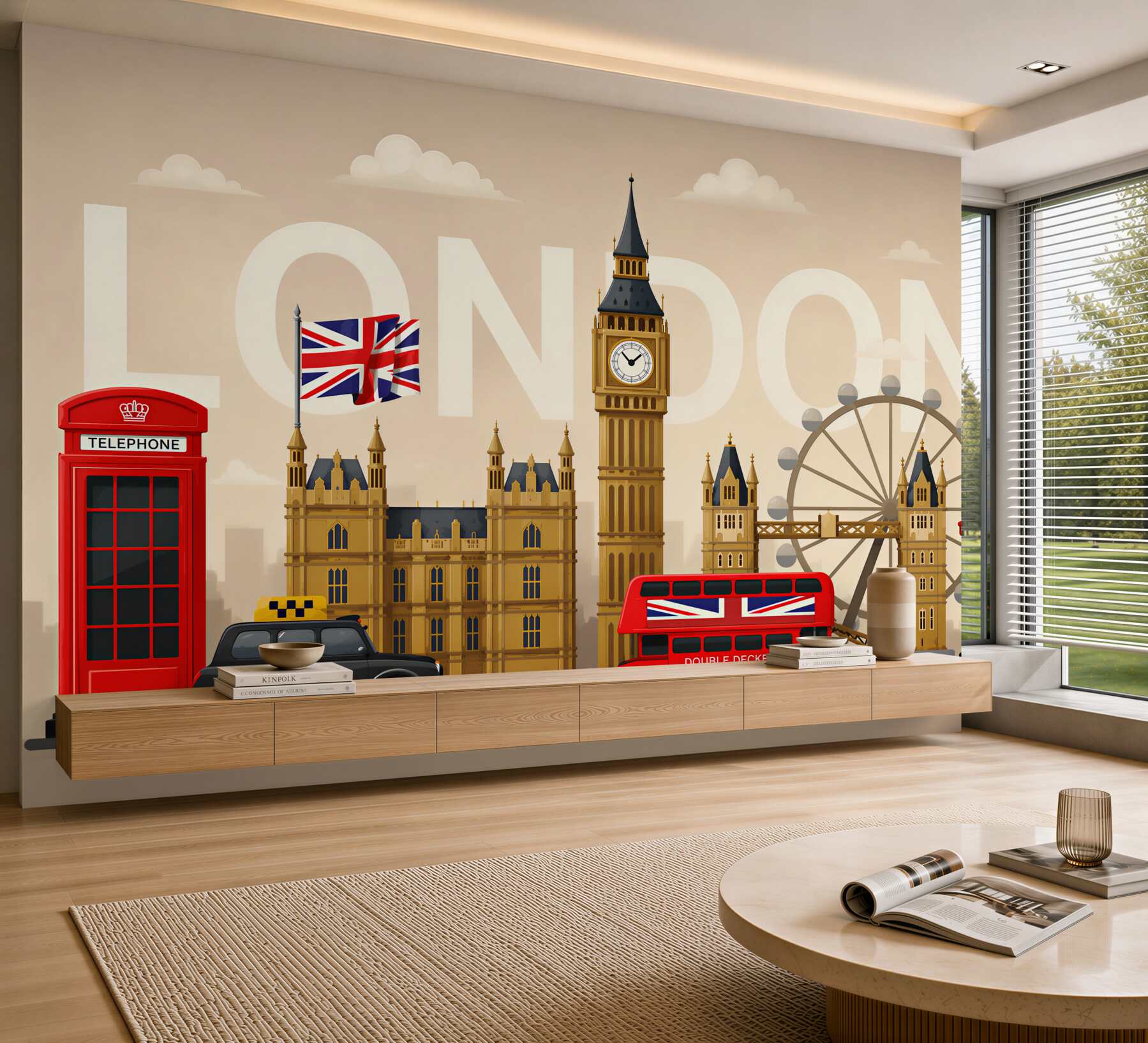Fotobehang belangrijkste symbolen van Londen, Verenigd Koninkrijk
