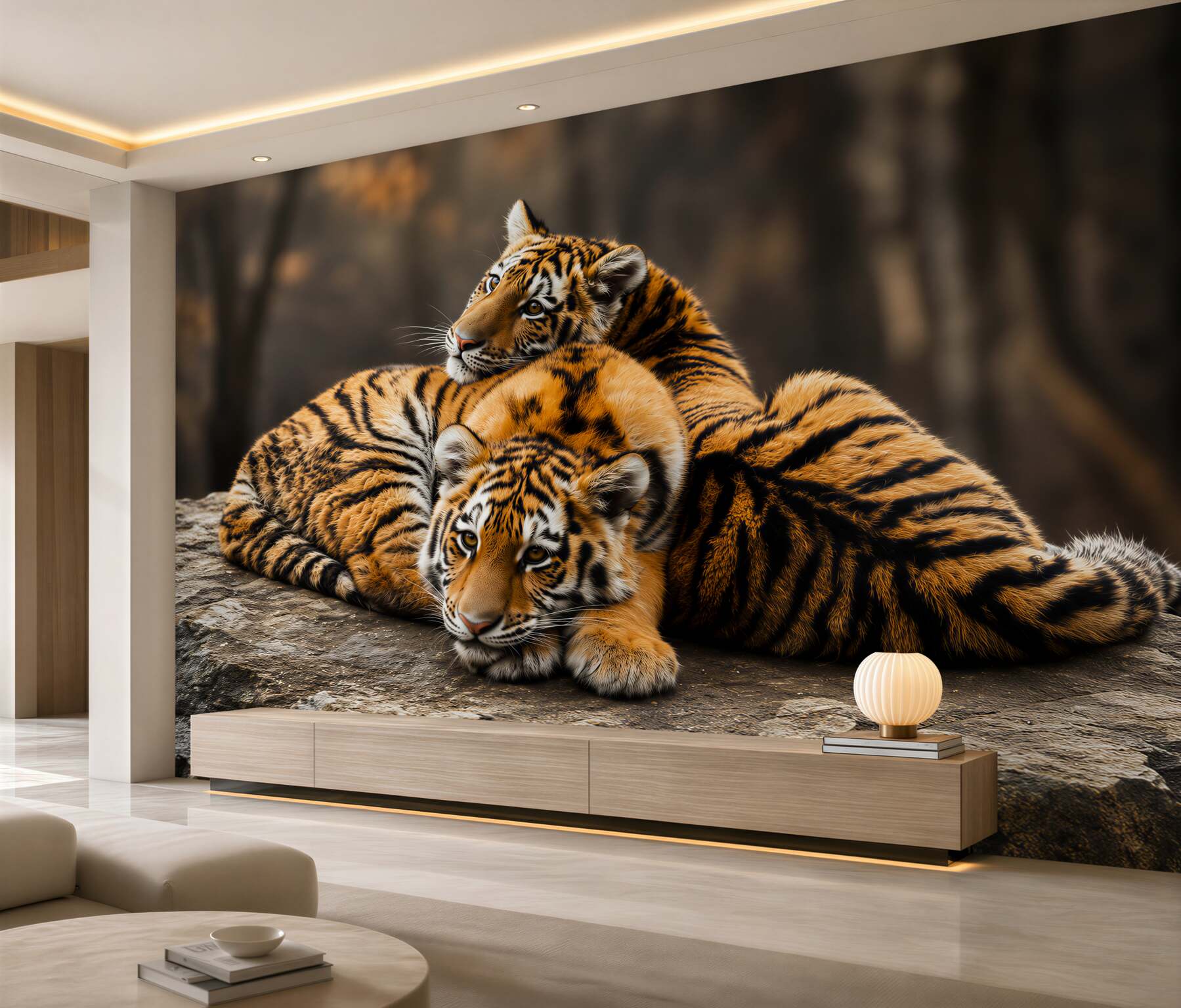 Fotobehang mooie tijgers slapen