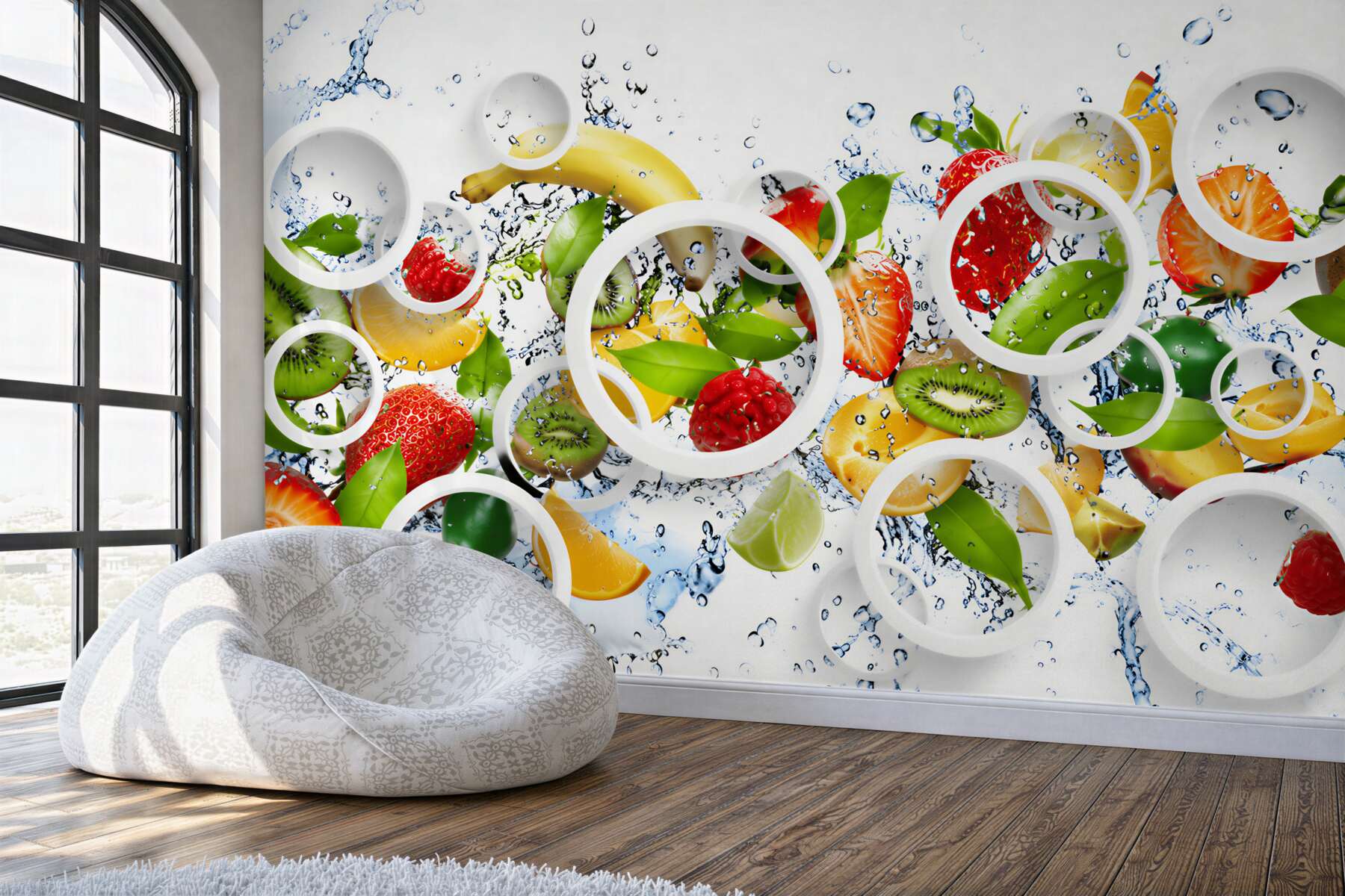 Fotobehang fruit en toppings