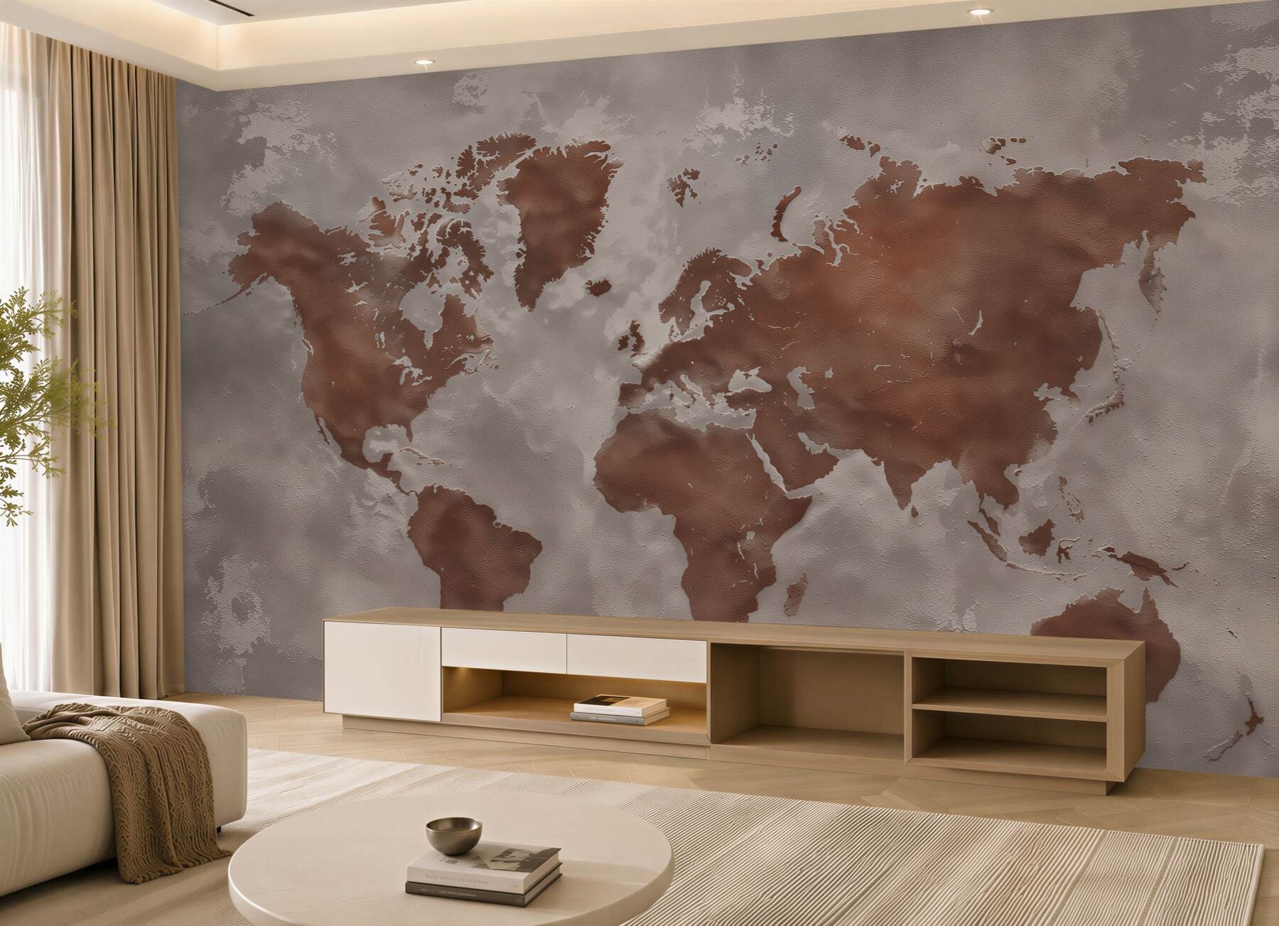 Fotobehang grenzen van de wereldkaart