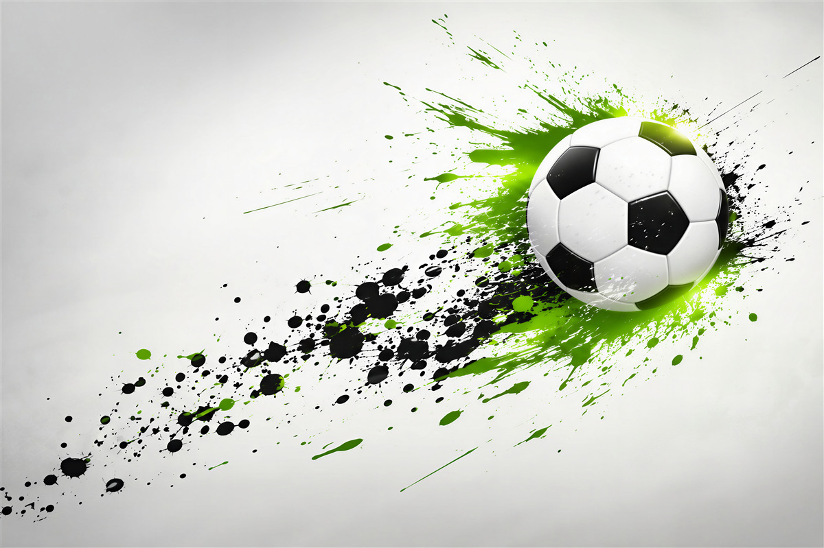 Fotobehang voetbal op witte achtergrond