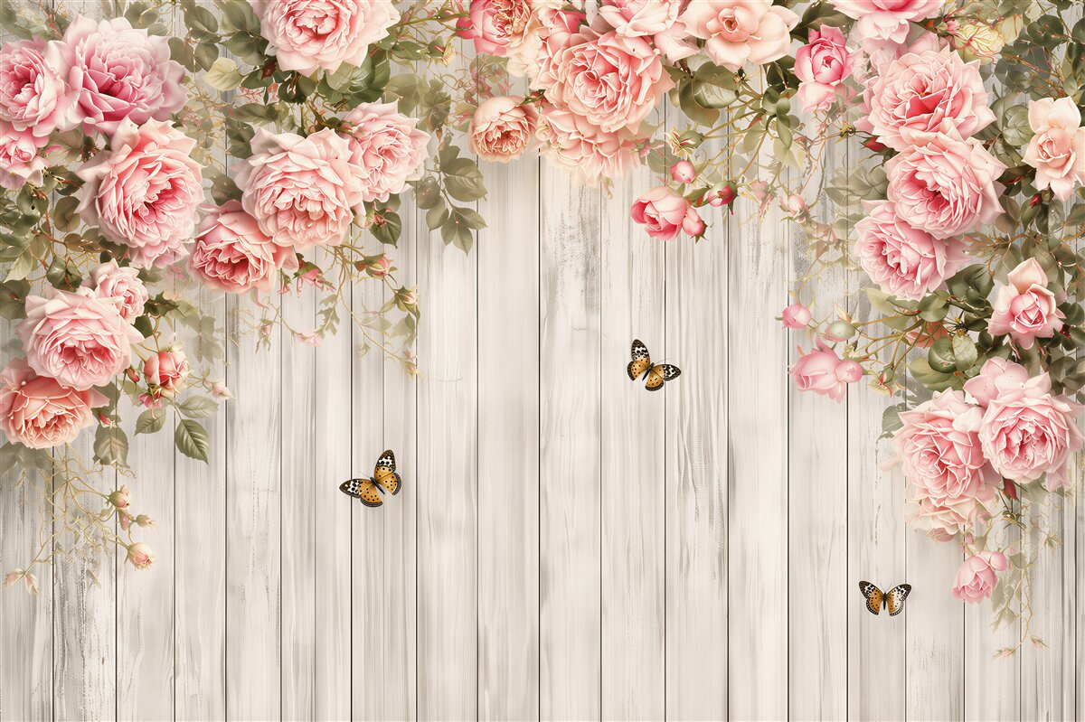 Fotobehang luxe hangende roze rozen