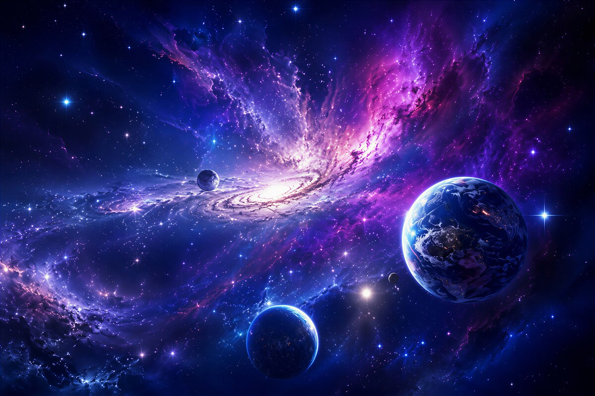 Fotobehang sterrenstelsels en planeten