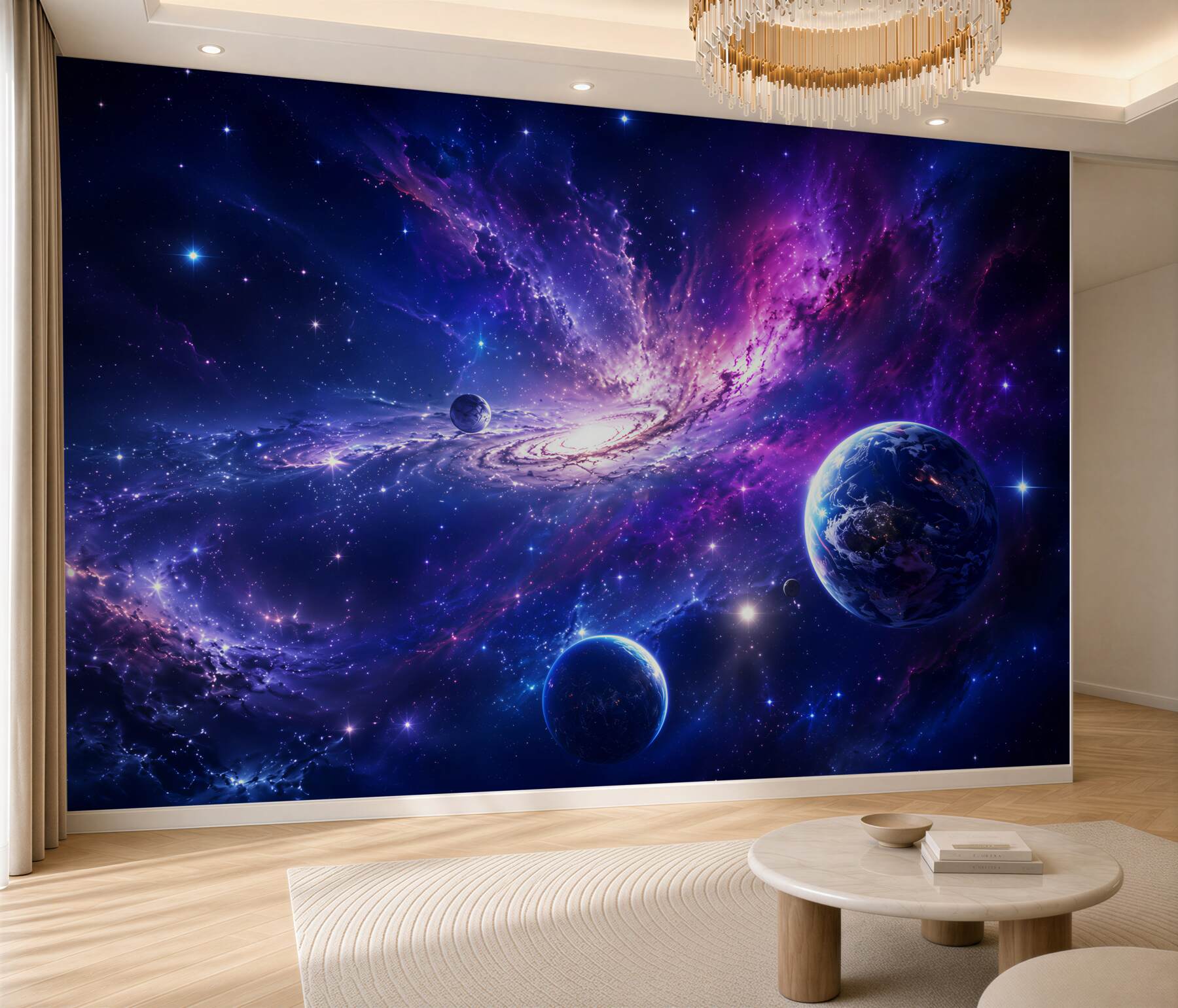 Fotobehang sterrenstelsels en planeten