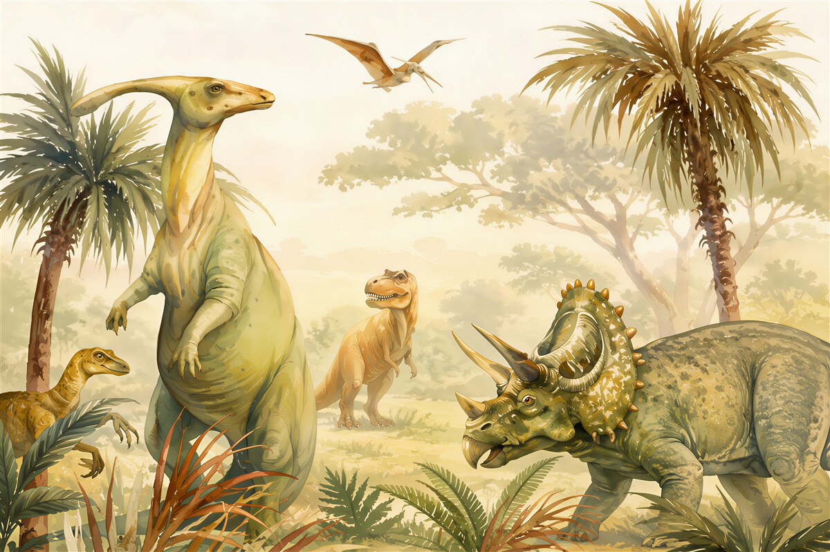 Fotobehang wereld van dinosaurussen