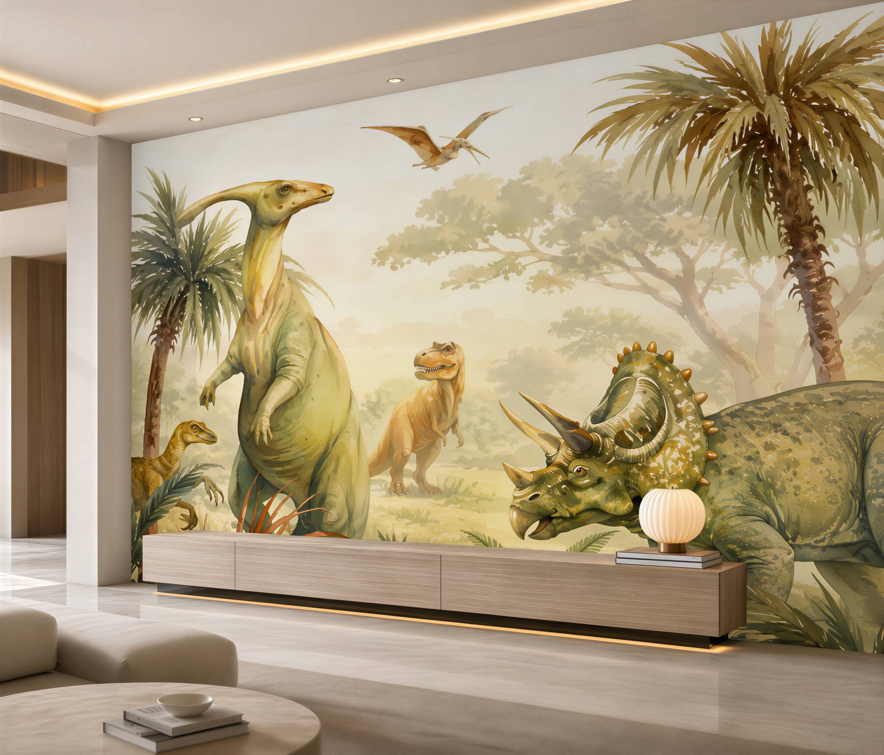 Fotobehang wereld van dinosaurussen