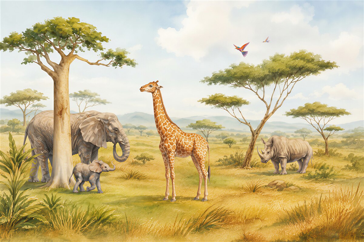 Fotobehang Afrikaanse dieren op safari