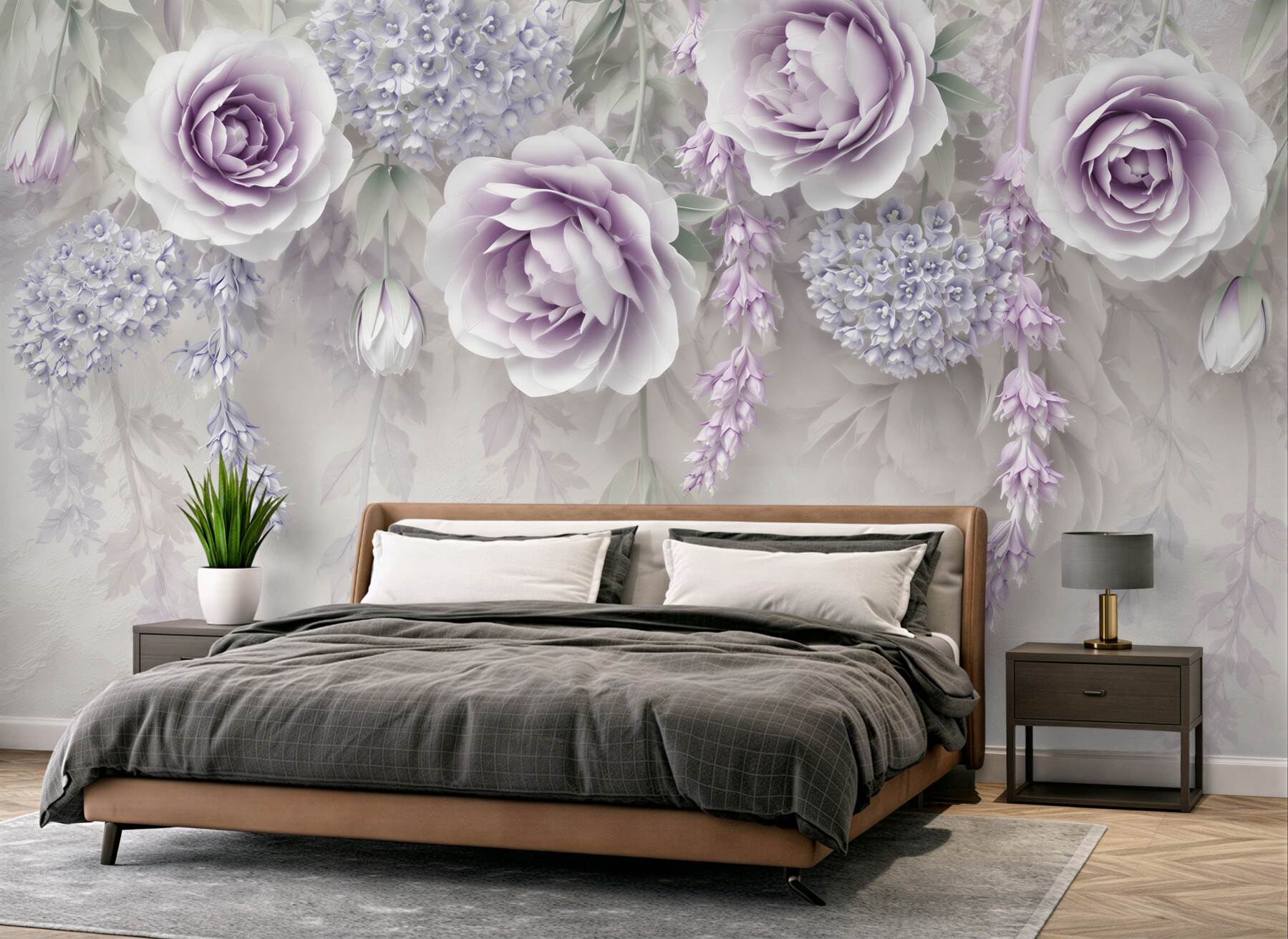 Fotobehang Muur en paars