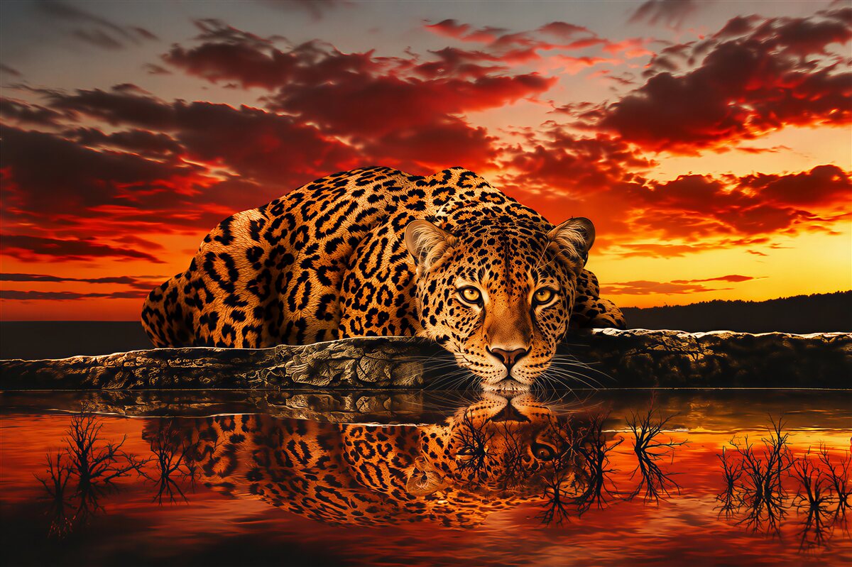 Fotobehang NIET-REALISTISCHE TIGER