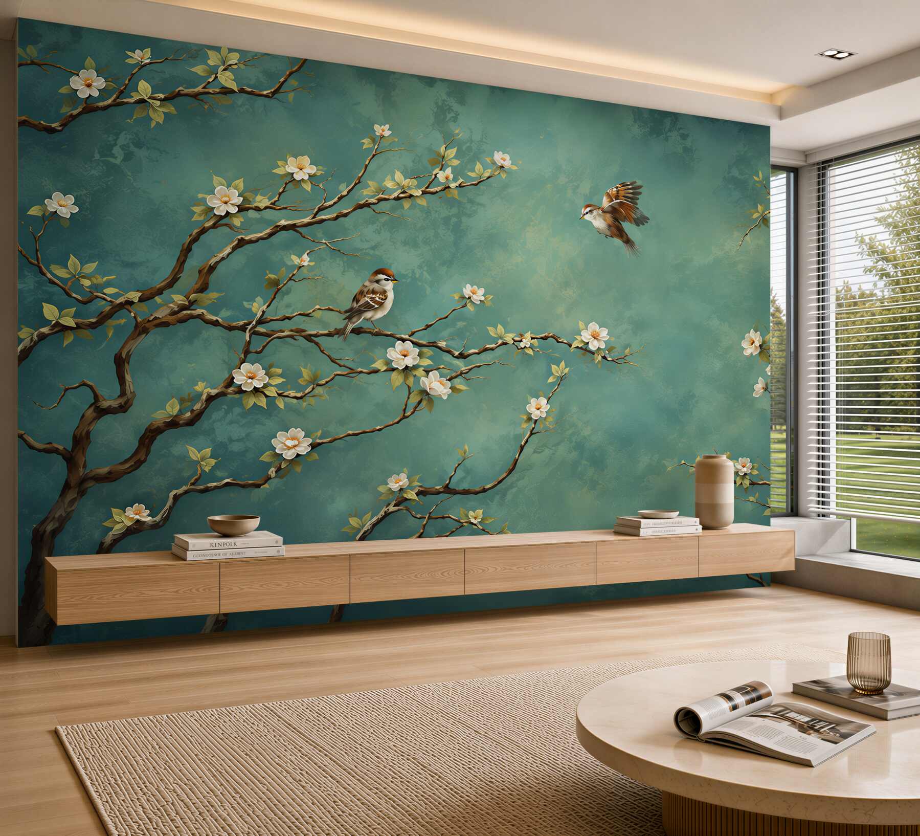 Fotobehang vogels op takken