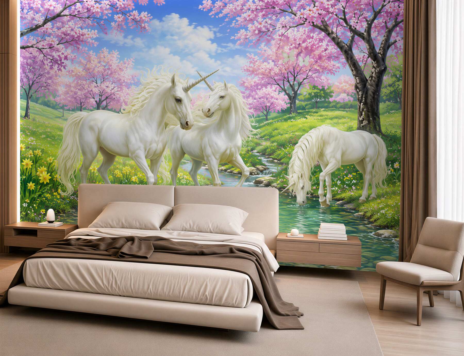 Fotobehang Plant, paard en bloem