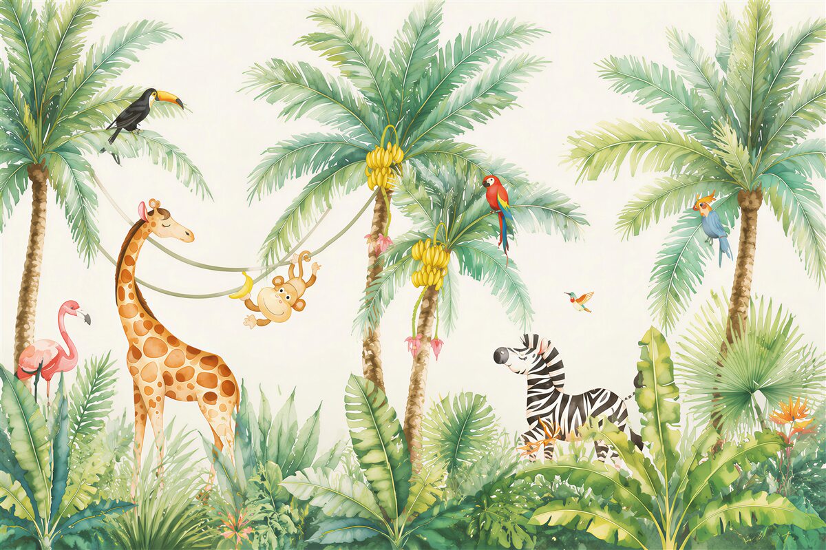 Fotobehang giraffe, giraffidae en behang