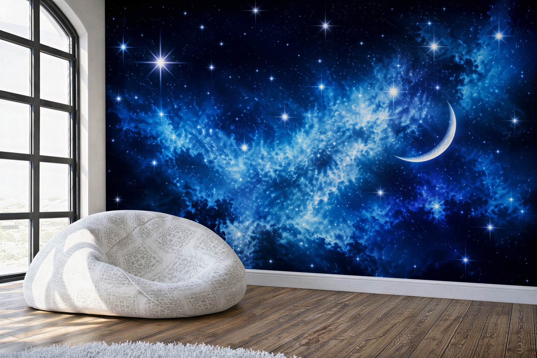 Fotobehang Hemel op het plafond van de slaapkamer