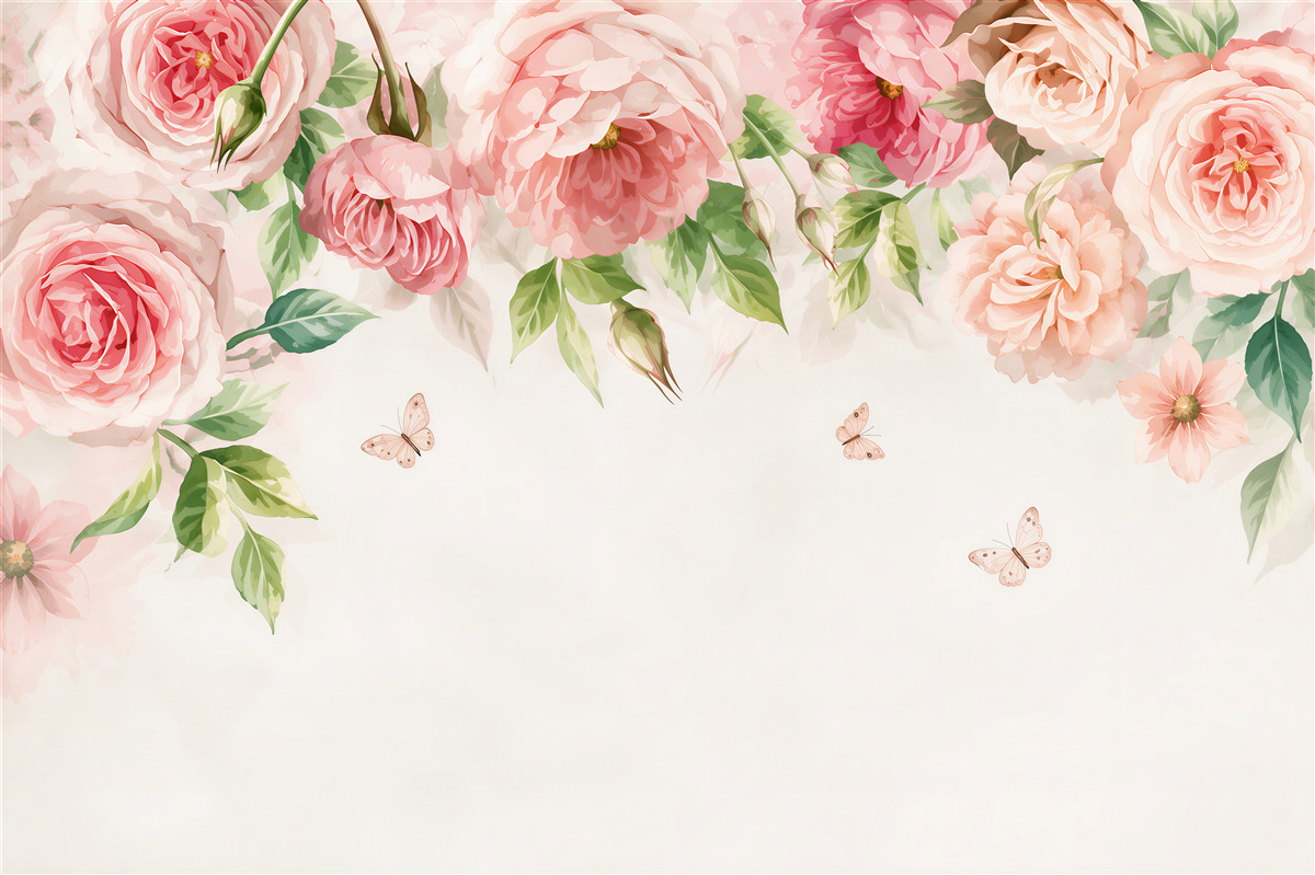 Fotobehang aquarel bloemen
