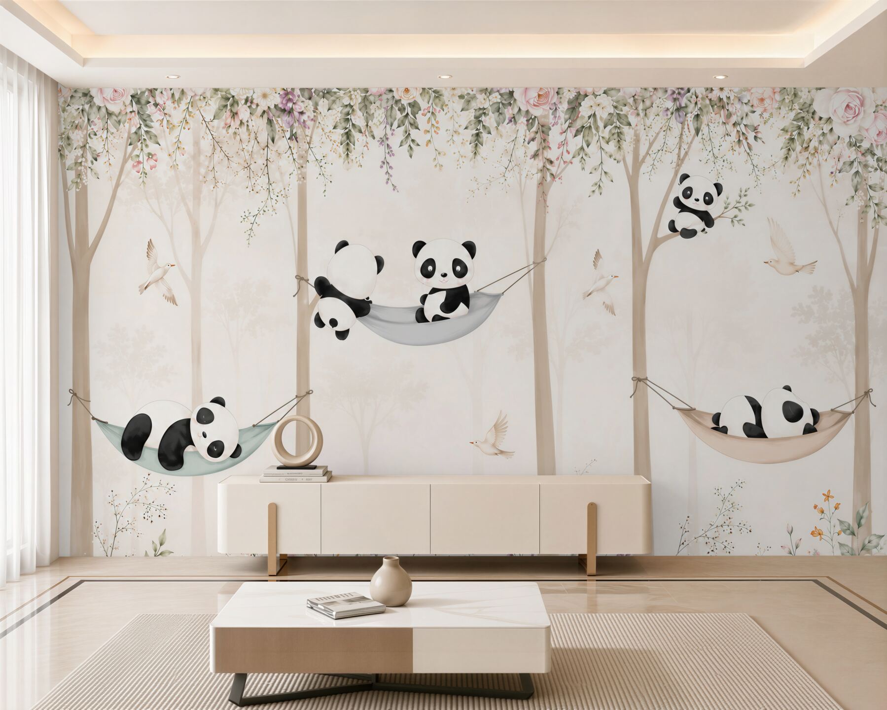 Fotobehang Schattige beren op hangmatten