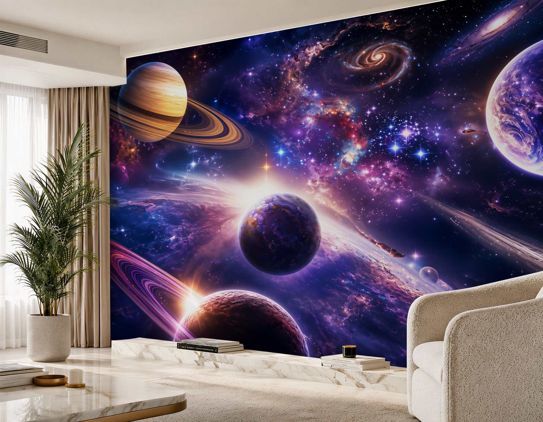 Fotobehang Heldere ruimte en onbeperkte planeten