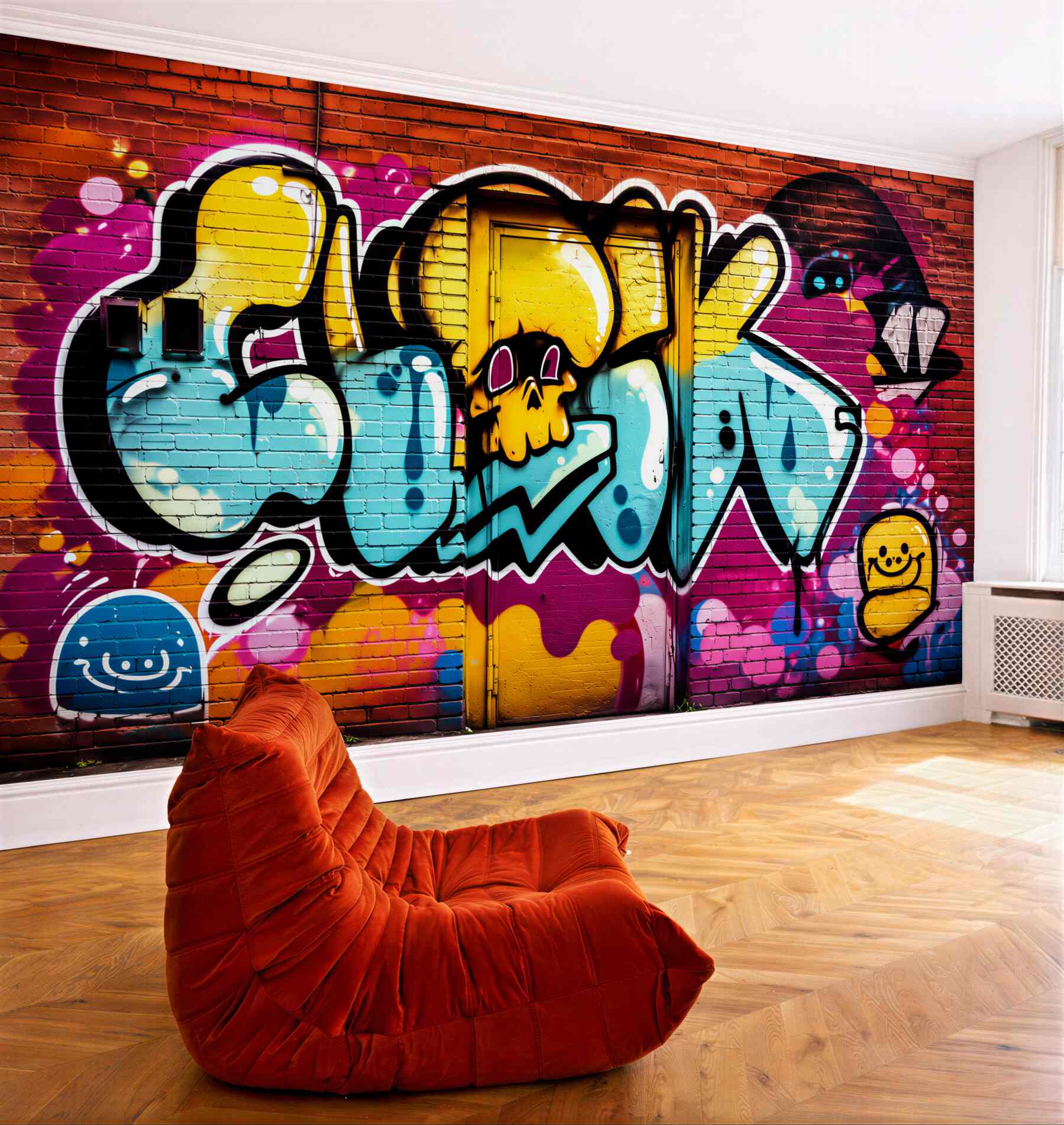 Fotobehang Heldere graffiti tekst