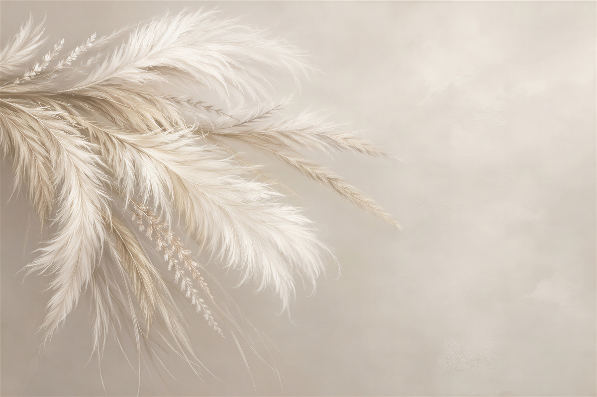Fotobehang Delicate beige veren