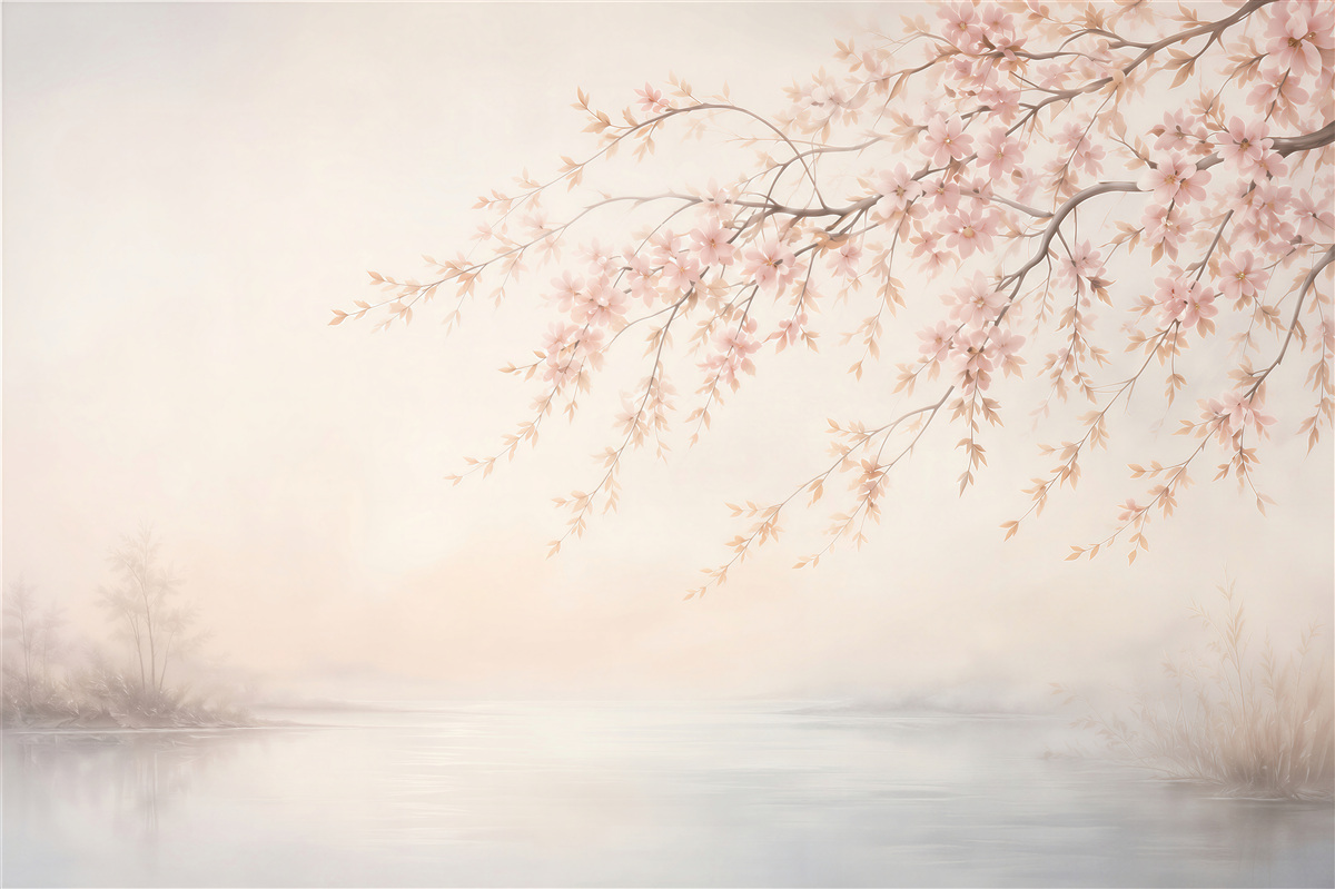 Fotobehang Romantische Sakura Bloemen