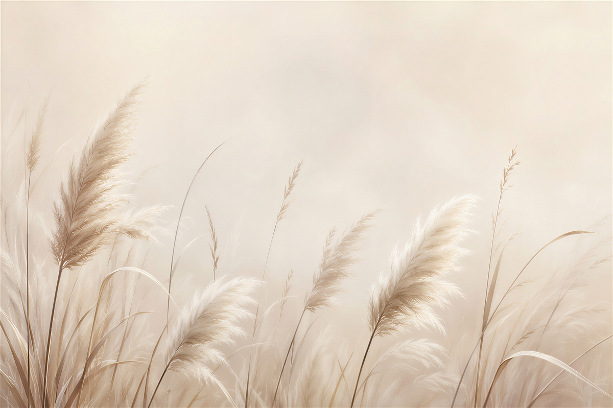 Fotobehang Zachte Pampas in Beigetinten