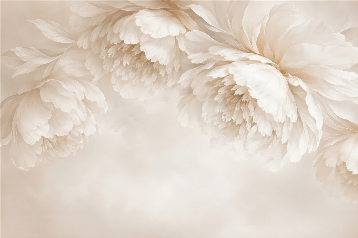 Fotobehang Elegante Witte Pioenrozen