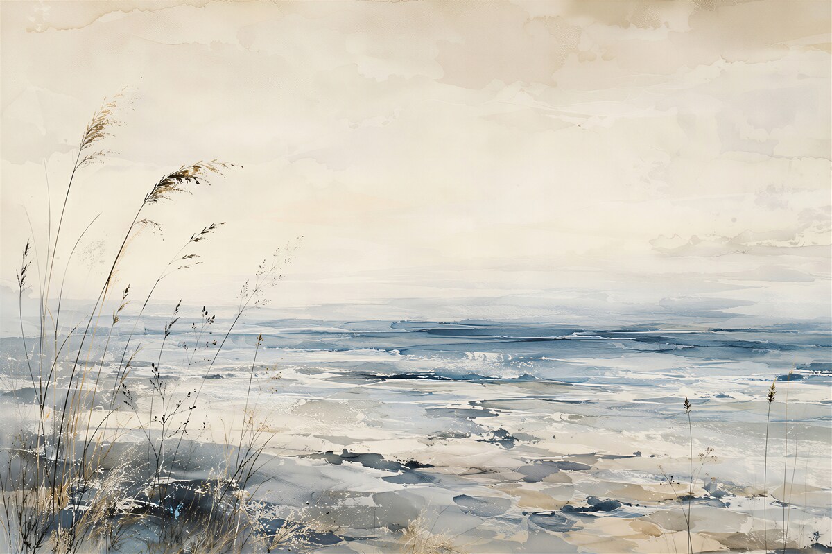 Fotobehang Aquarel pastel zee