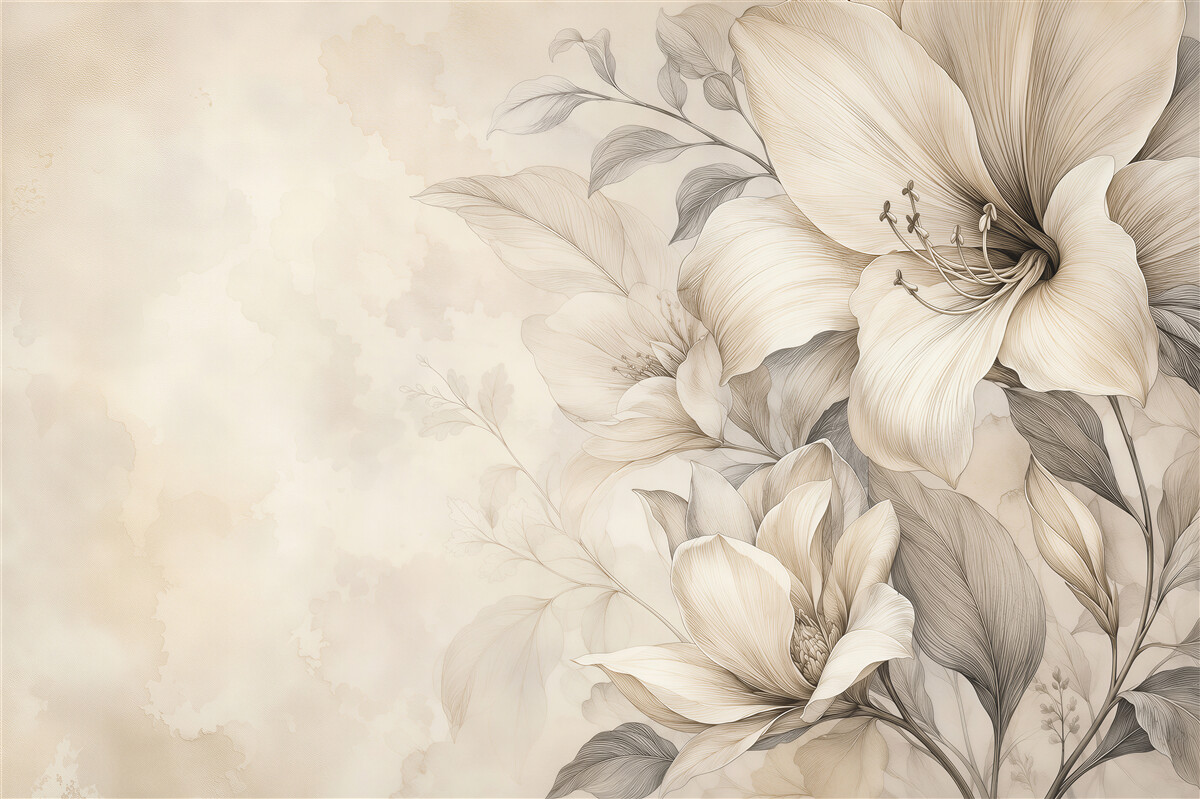 Fotobehang elegante fototapet met magnolia's