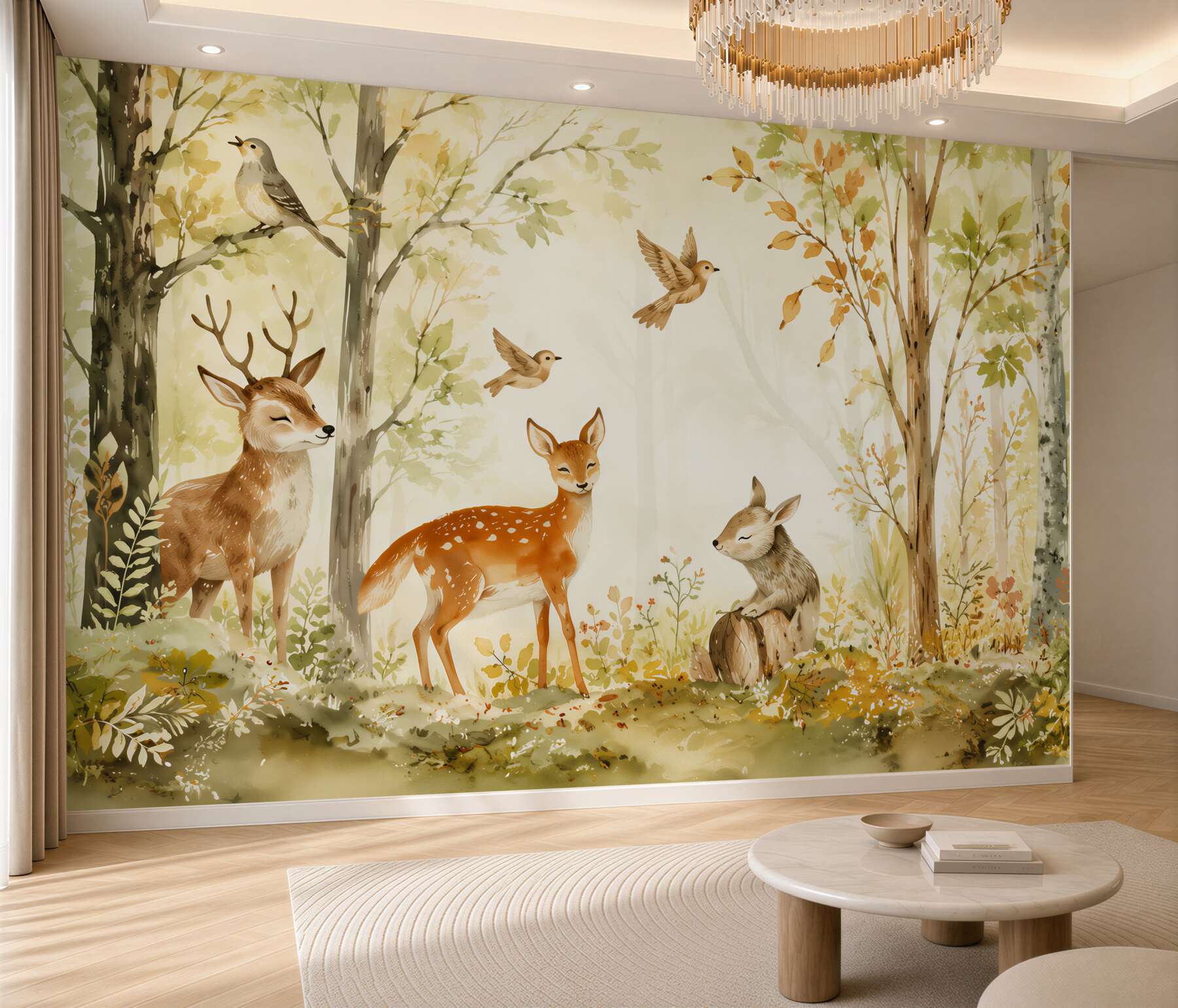 Fotobehang Dieren en vogels in het bos