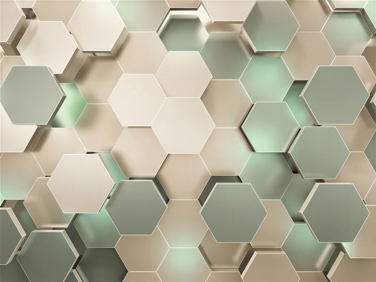 Fotobehang hexagonen 3D