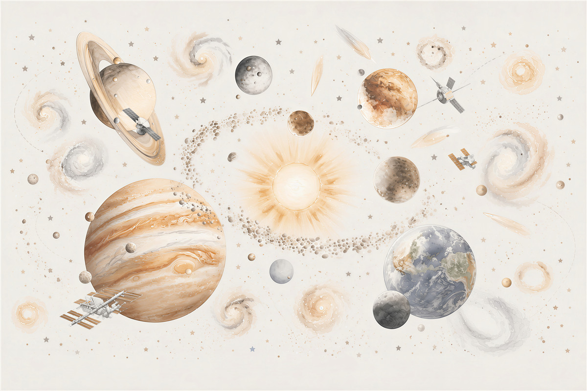 Fotobehang kosmos en planeten