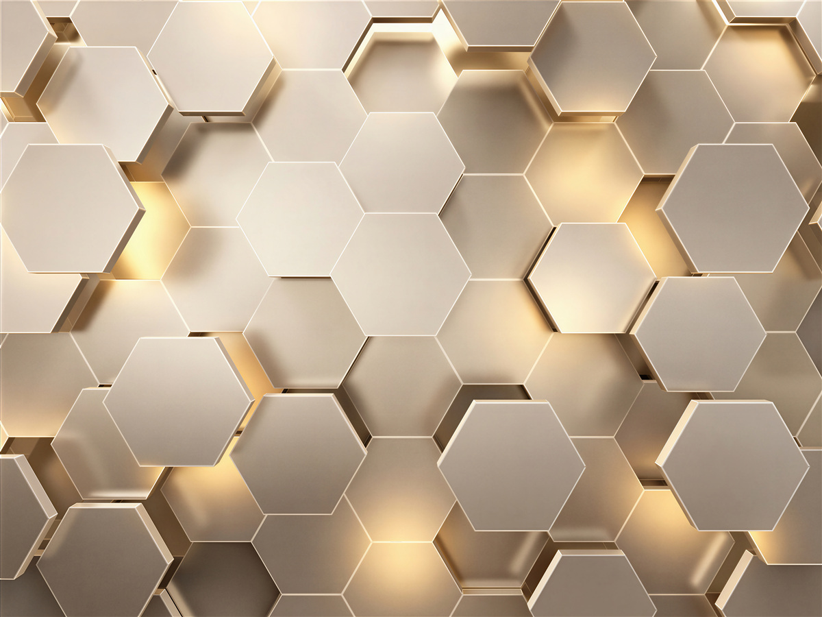 Fotobehang grijze hexagonale vormen