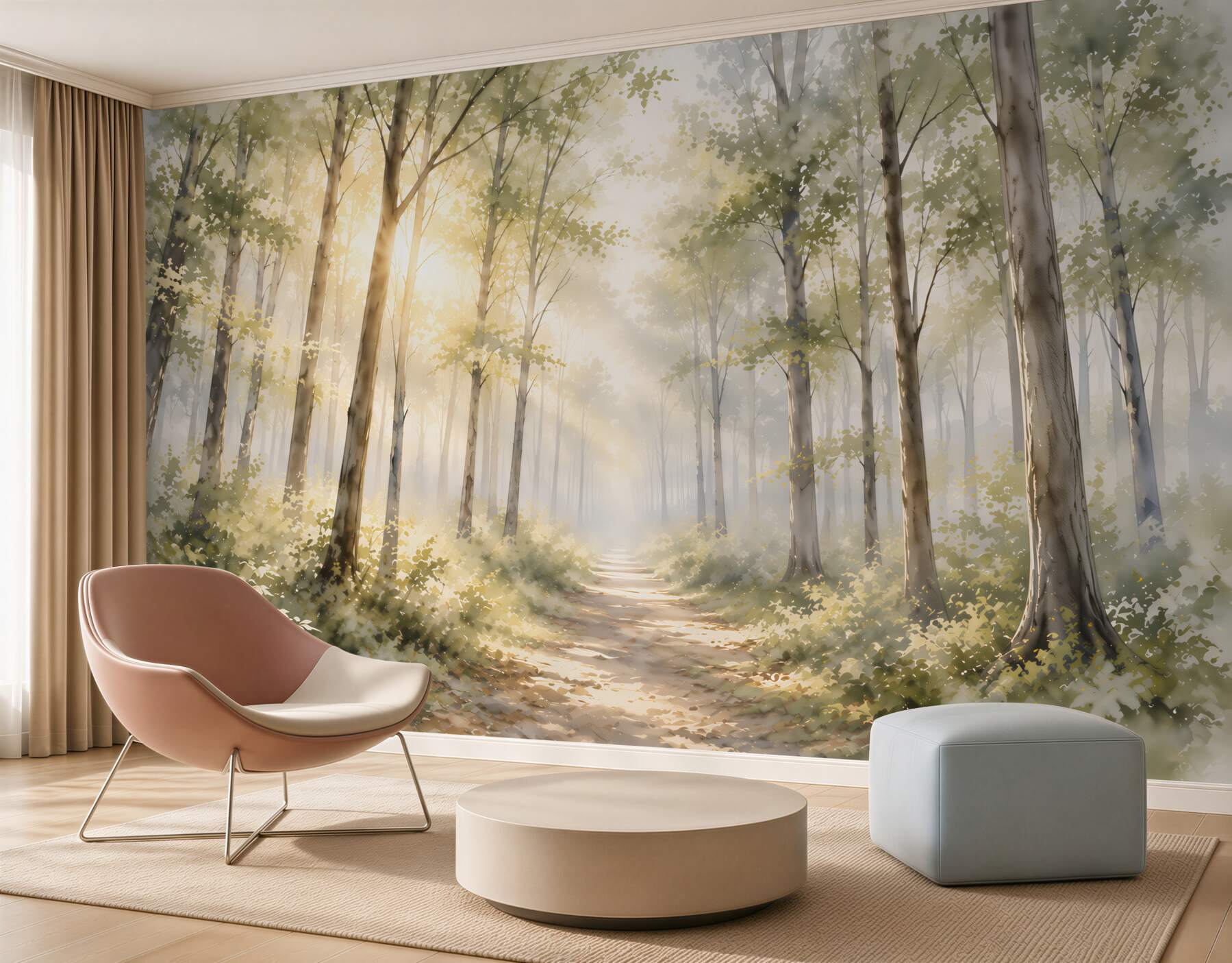 Fotobehang zonnig bos
