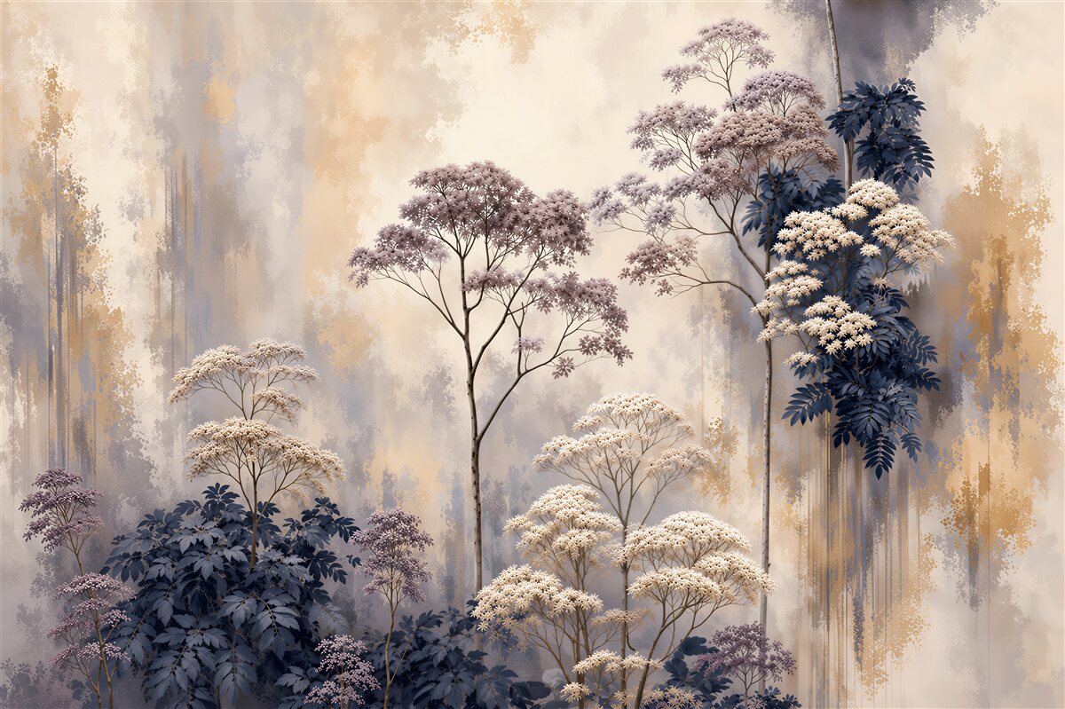 Fotobehang abstracte bomen