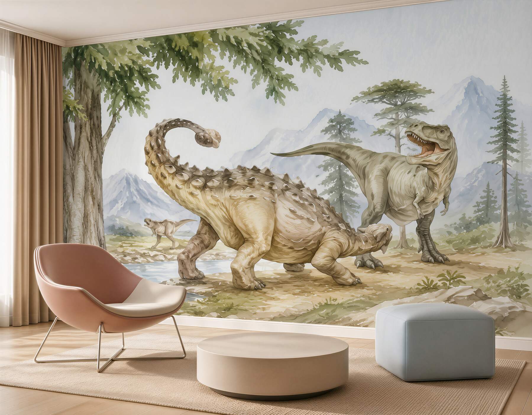Fotobehang dinosaurussen in het bos