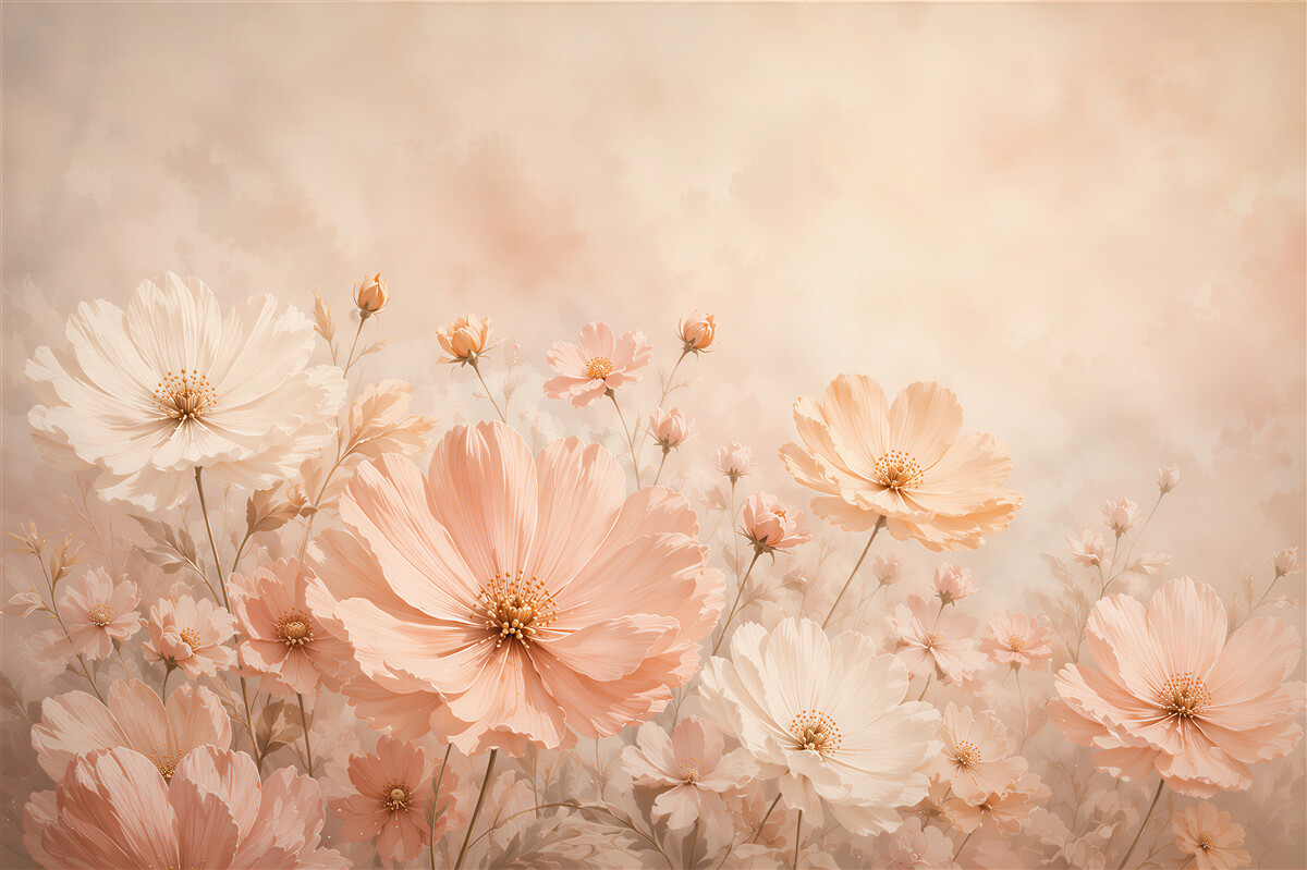 Fotobehang pastel bloemen